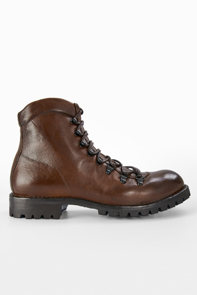 CAMDEN toasted-brown combat boots.