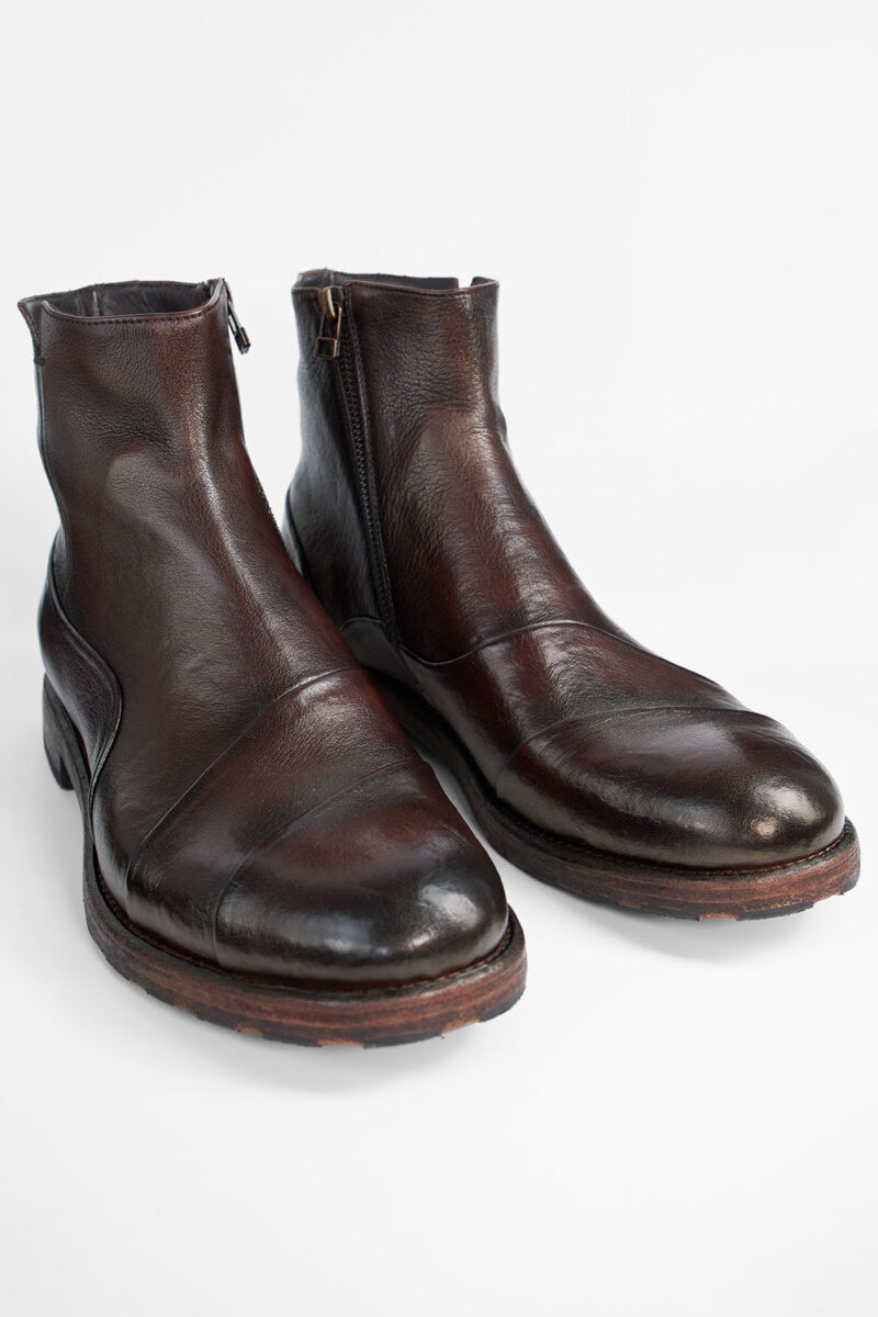 ASTON EDGE cigar-brown laceless ankle boots. - Image 3