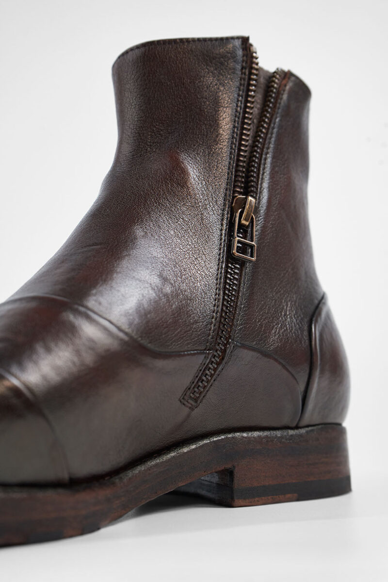 ASTON EDGE cigar-brown laceless ankle boots. - Image 7