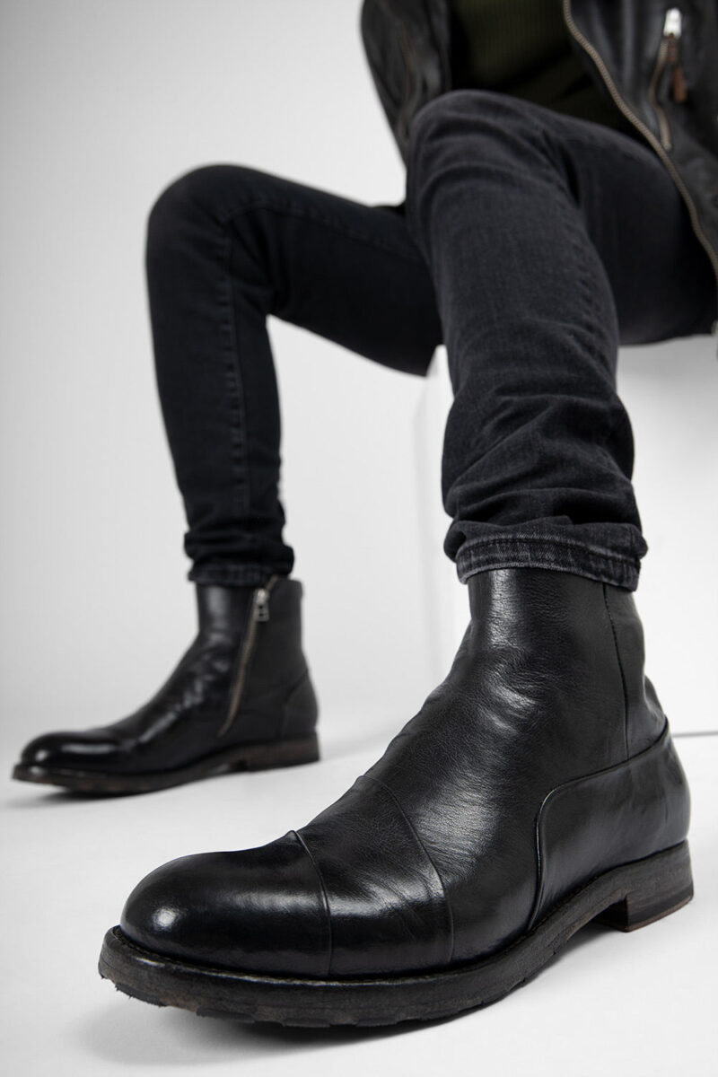 ASTON EDGE urban-black laceless ankle boots. - Image 3