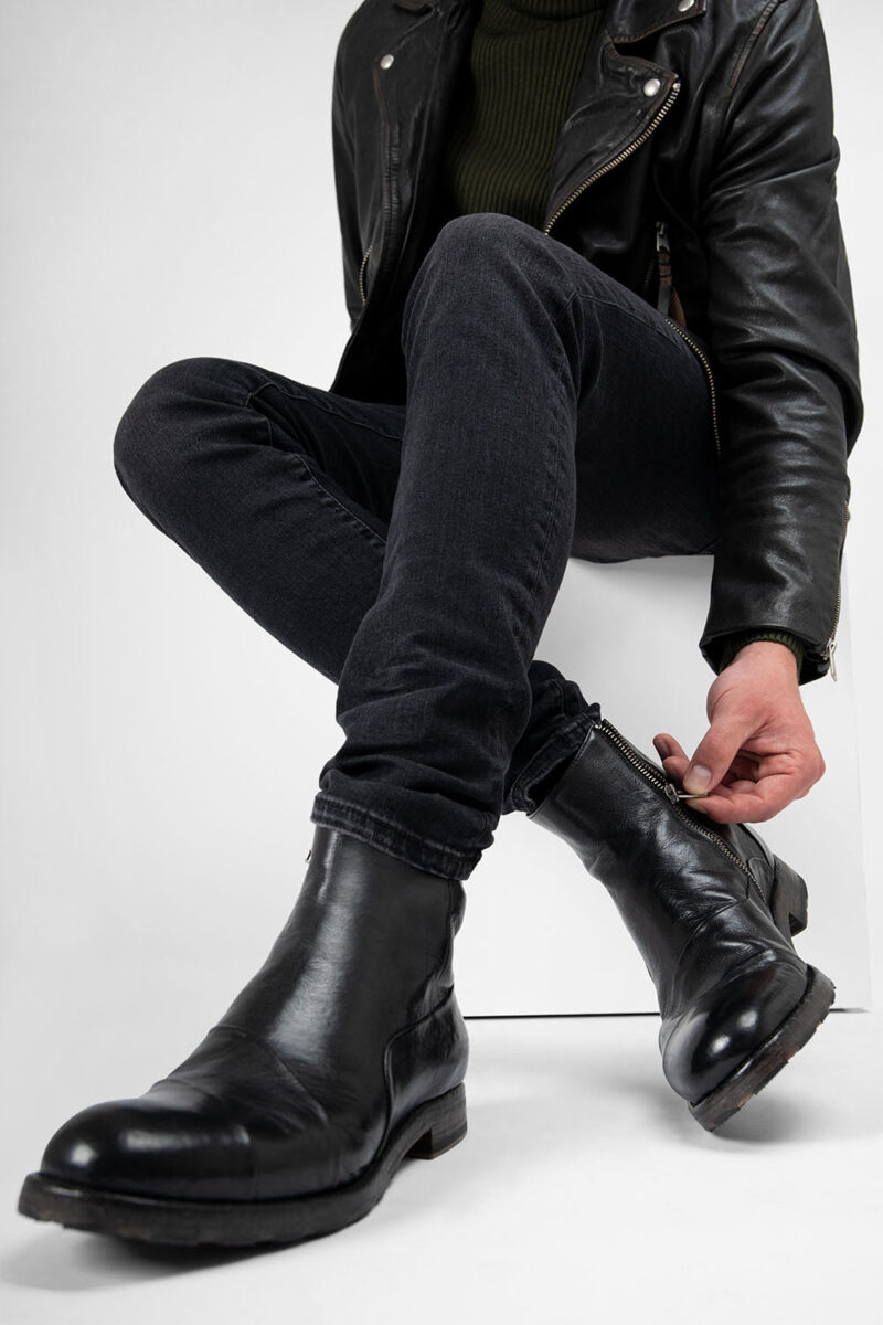 ASTON EDGE urban-black laceless ankle boots. - Image 13