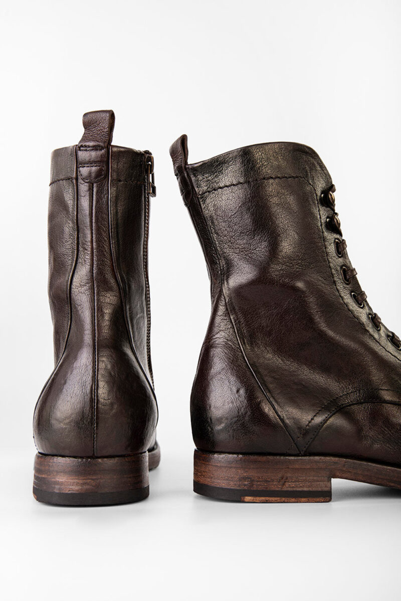 ASTON cigar-brown military boots. - Image 11