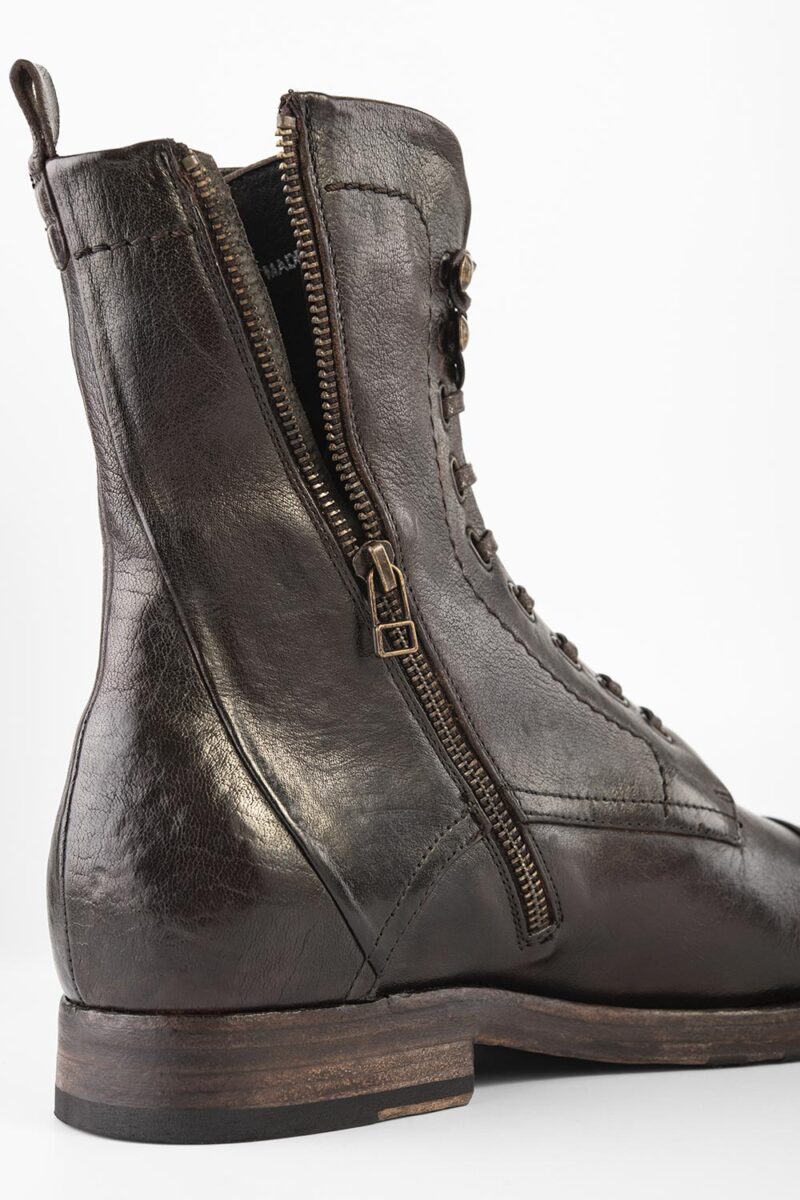 ASTON cigar-brown military boots. - Image 6