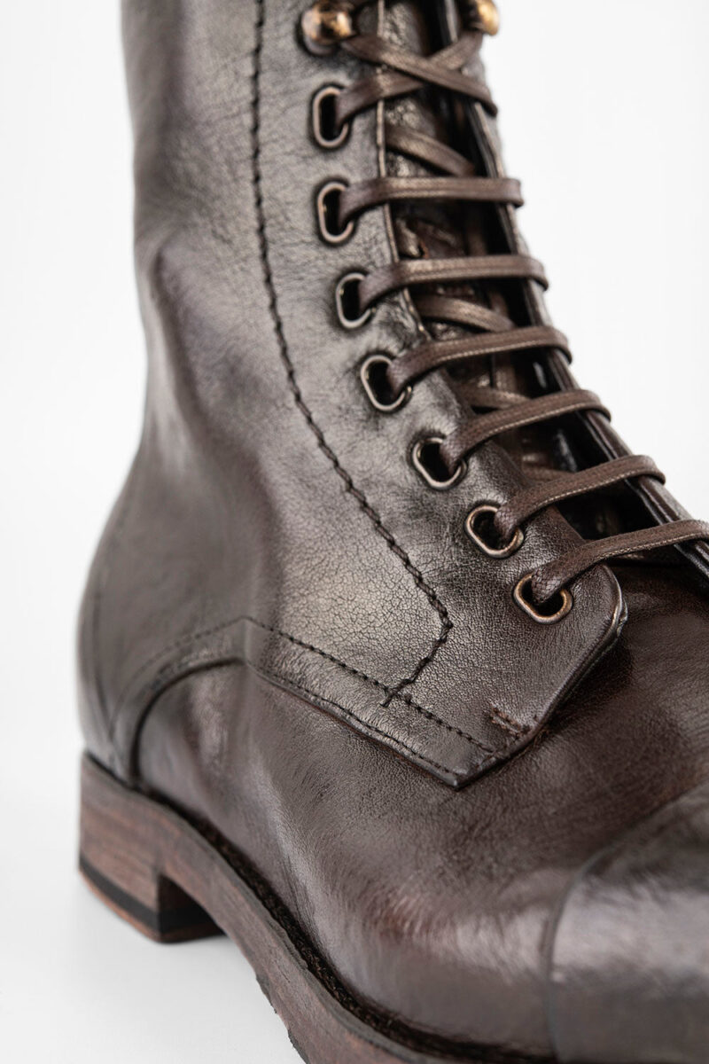 ASTON cigar-brown military boots. - Image 8