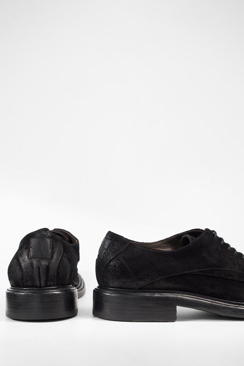 BOLTON ink-black suede layered derby shoes. - Image 11