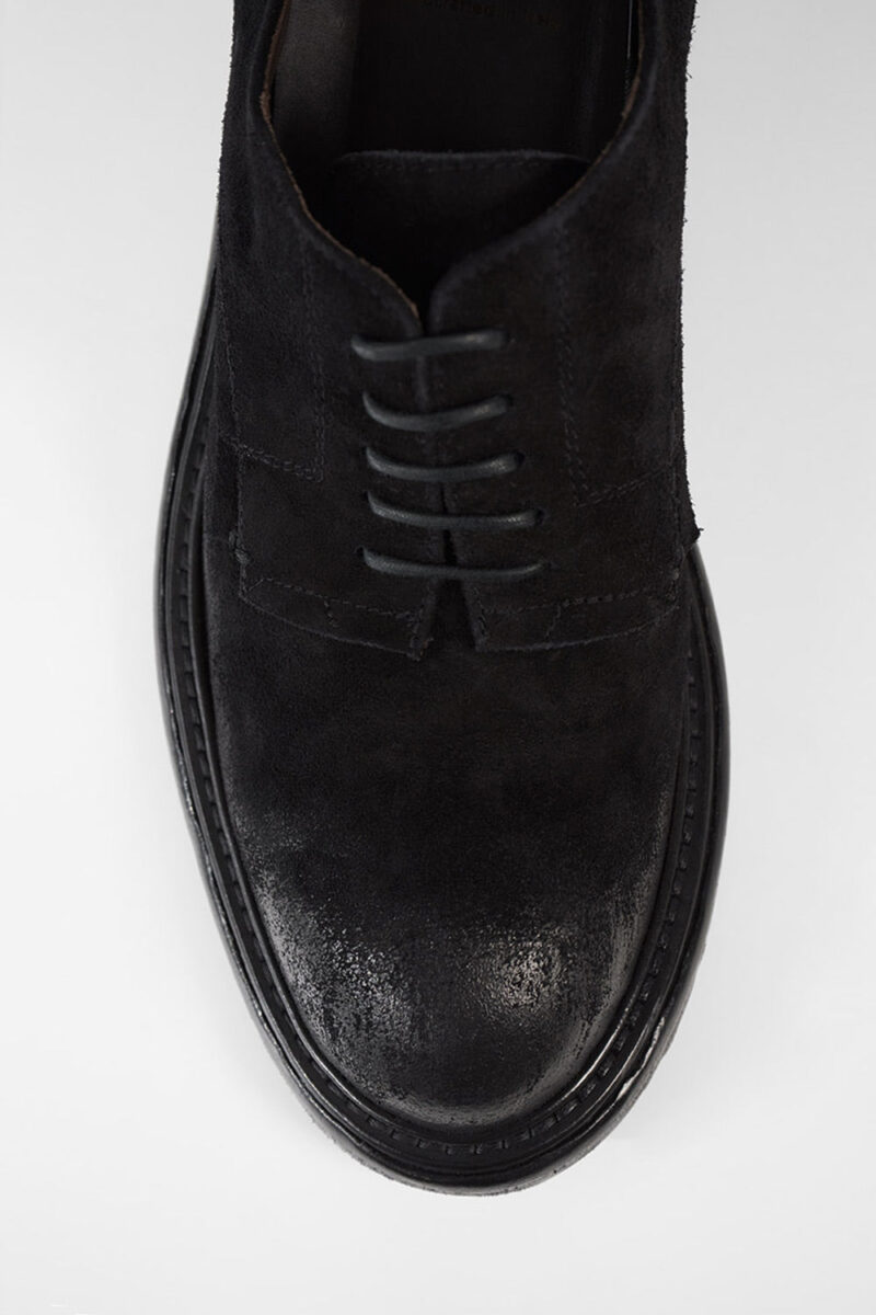 BOLTON ink-black suede layered derby shoes. - Image 9