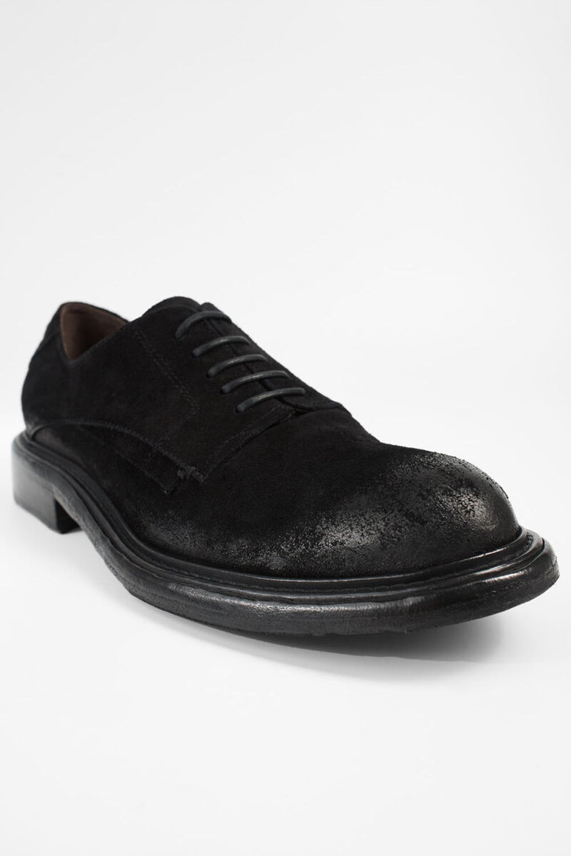 BOLTON ink-black suede layered derby shoes. - Image 12