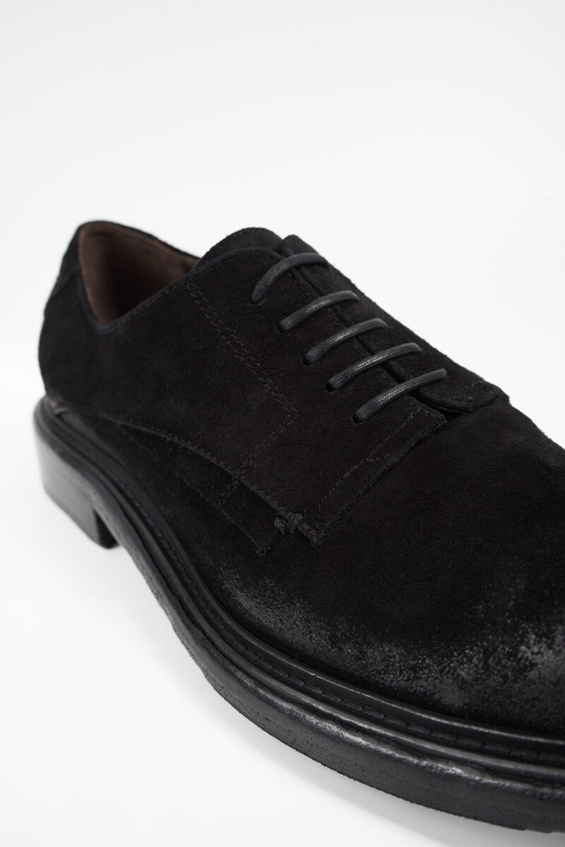 BOLTON ink-black suede layered derby shoes. - Image 7