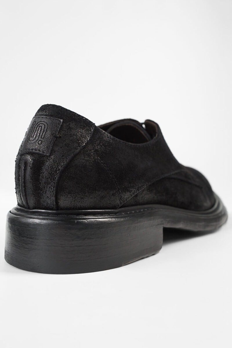 BOLTON ink-black suede layered derby shoes. - Image 8