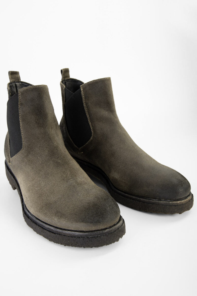 BROMPTON dark-moss suede chelsea boots. - Image 2