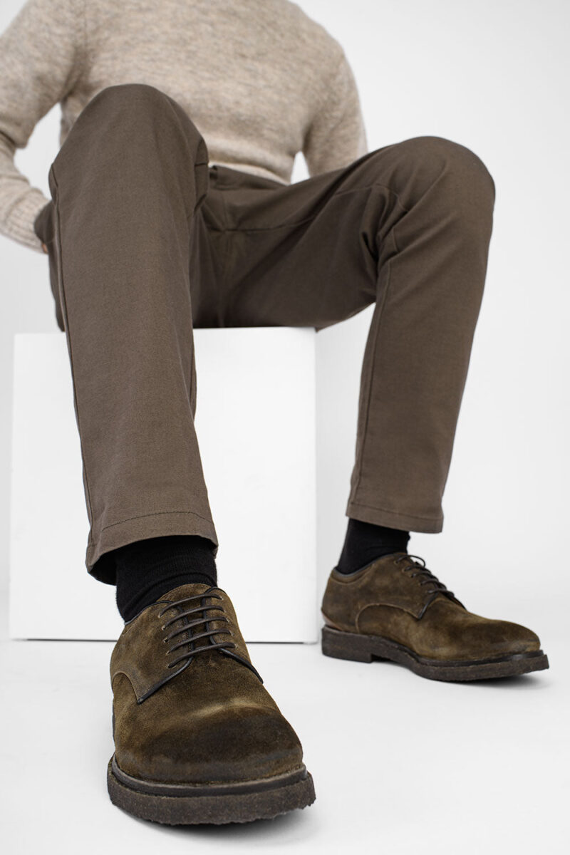 BROMPTON tundra-brown suede derby shoes. - Image 10