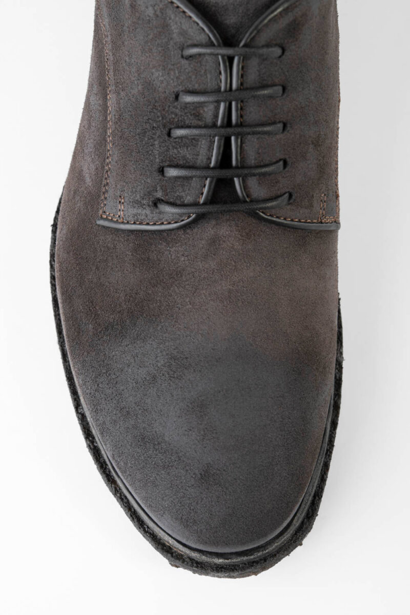 BROMPTON lava-grey suede derby shoes. - Image 7