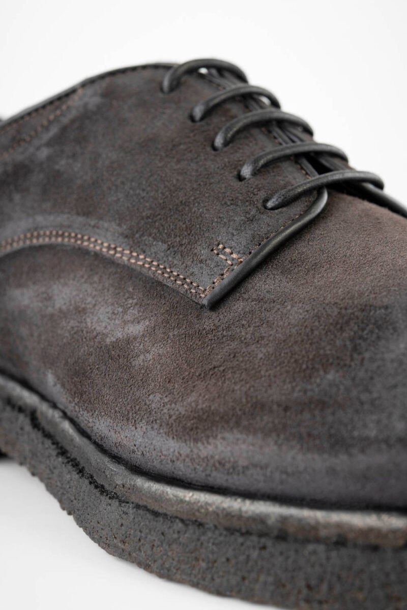 BROMPTON lava-grey suede derby shoes. - Image 4