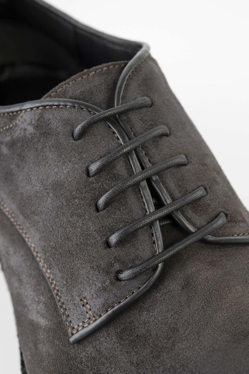 BROMPTON lava-grey suede derby shoes. - Image 5