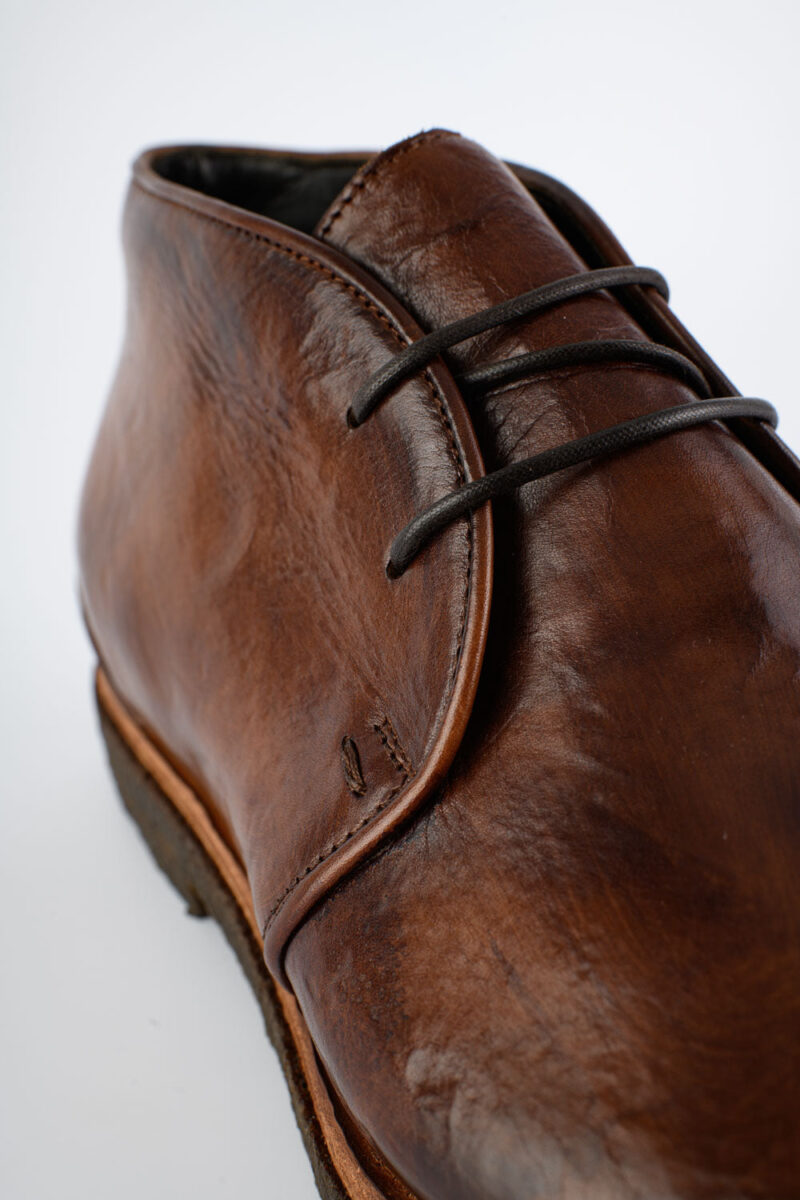 BROMPTON rich-brown chukka boots. - Image 6