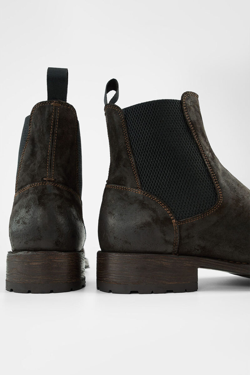 BURTON dark-brown suede chelsea boots. - Image 11