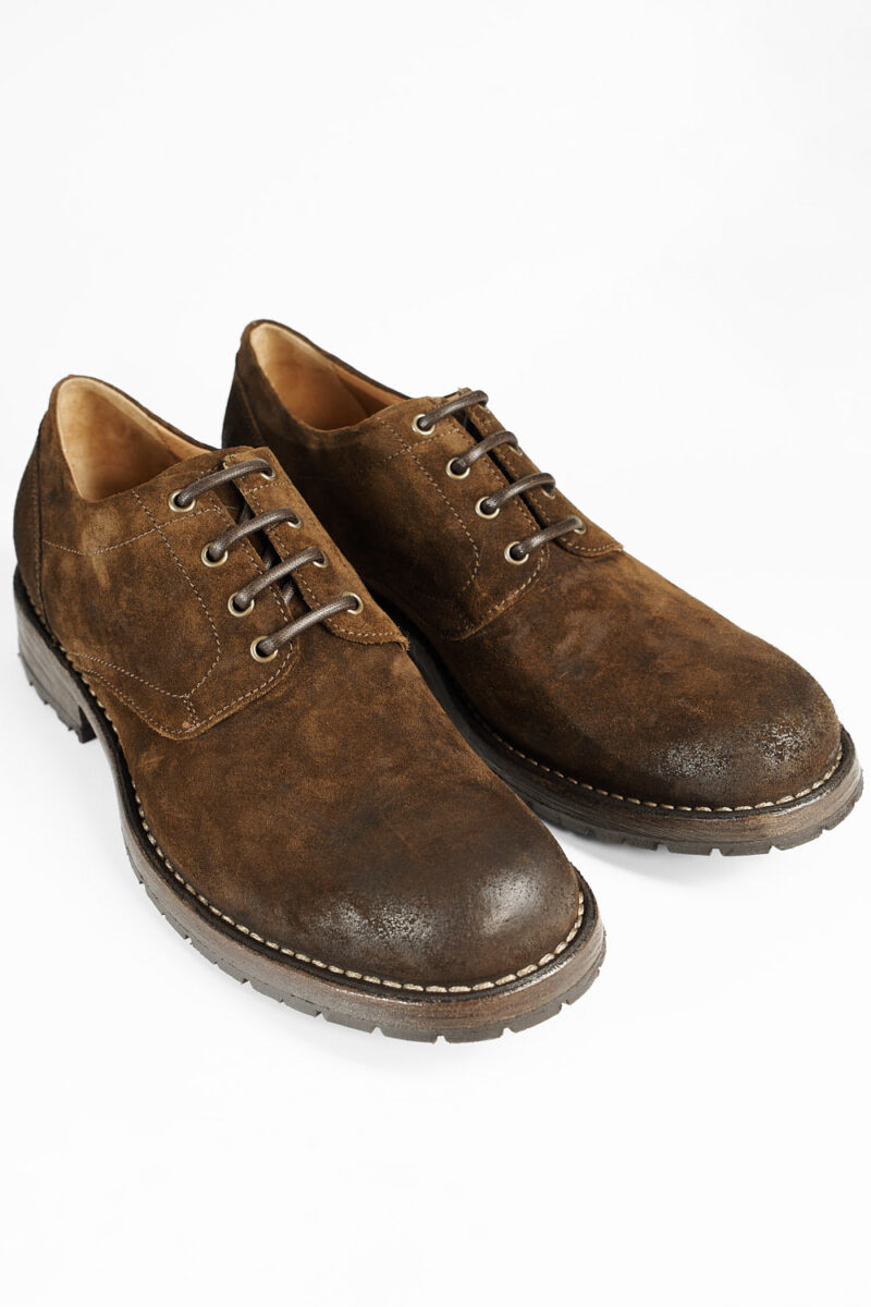 BURTON rust-brown suede derby shoes. - Image 2