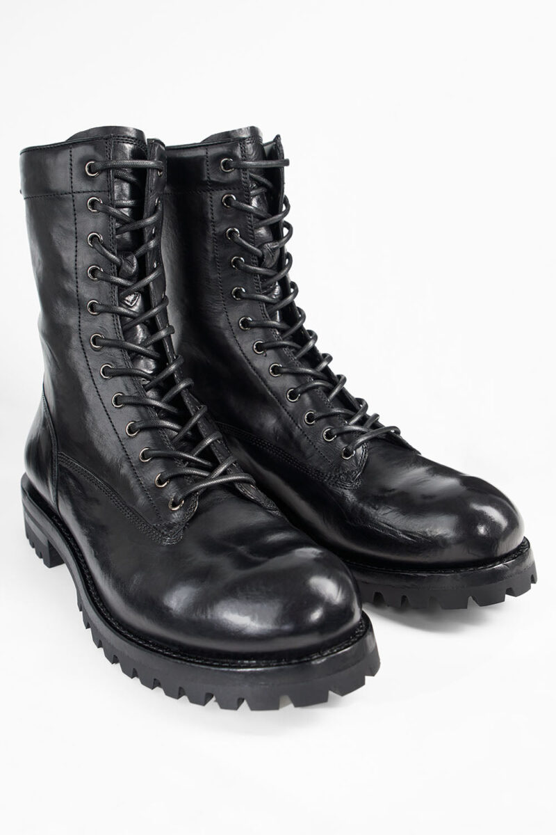 CAMDEN jet-black military boots. - Image 4