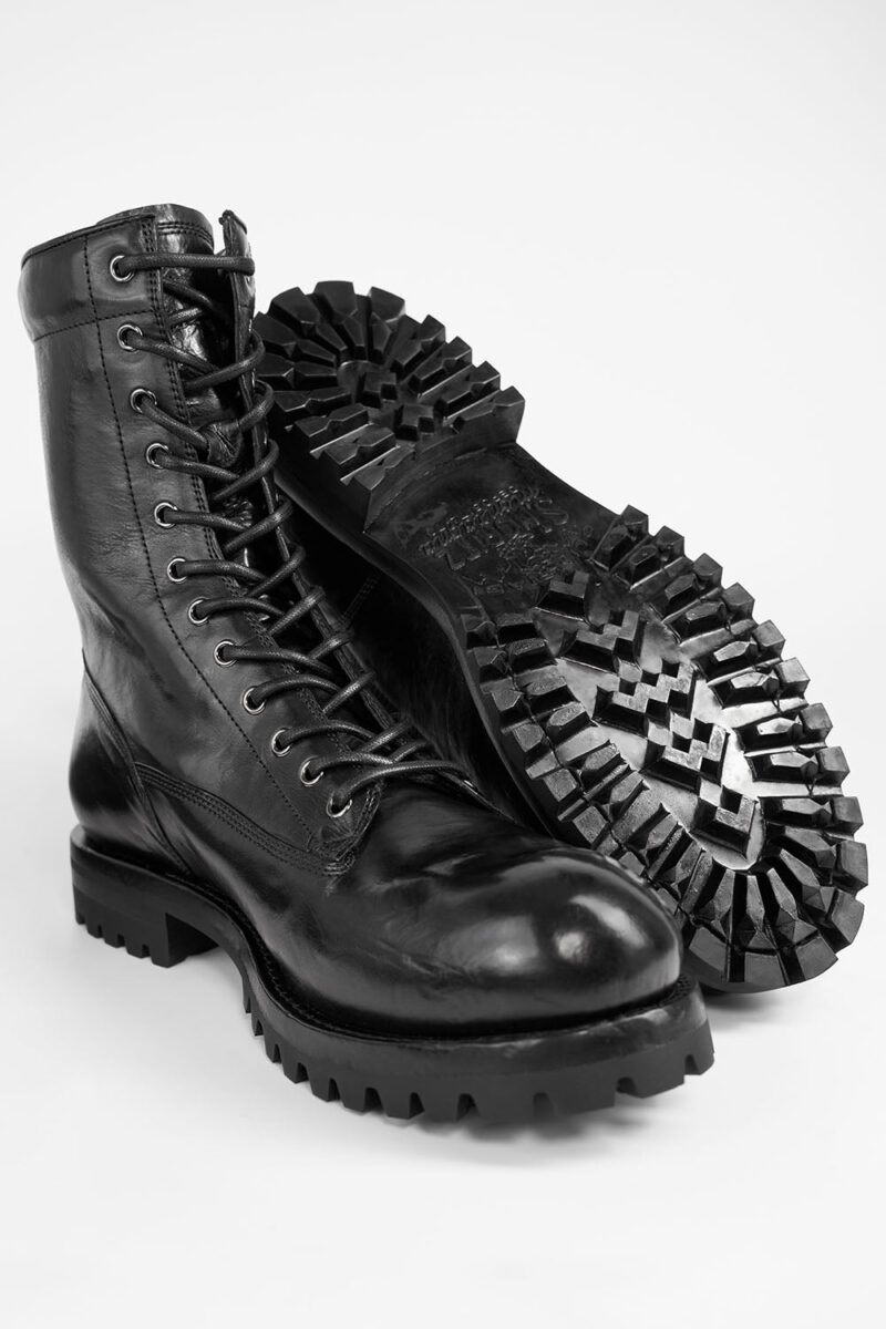 CAMDEN jet-black military boots. - Image 2