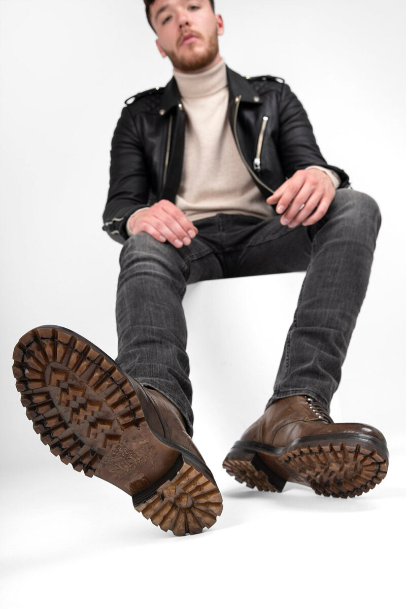 CAMDEN tobacco-brown hiking boots. - Image 11