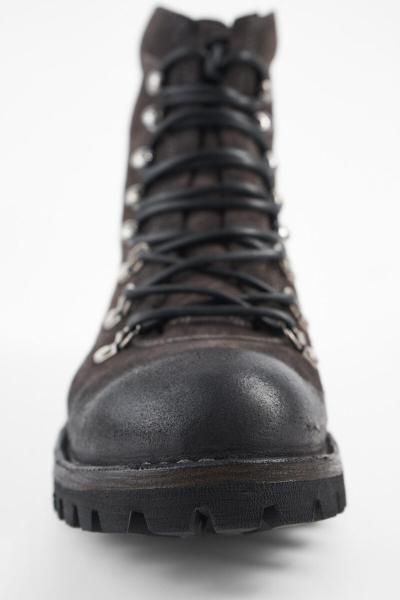 CAMDEN lava-grey suede combat boots. - Image 8