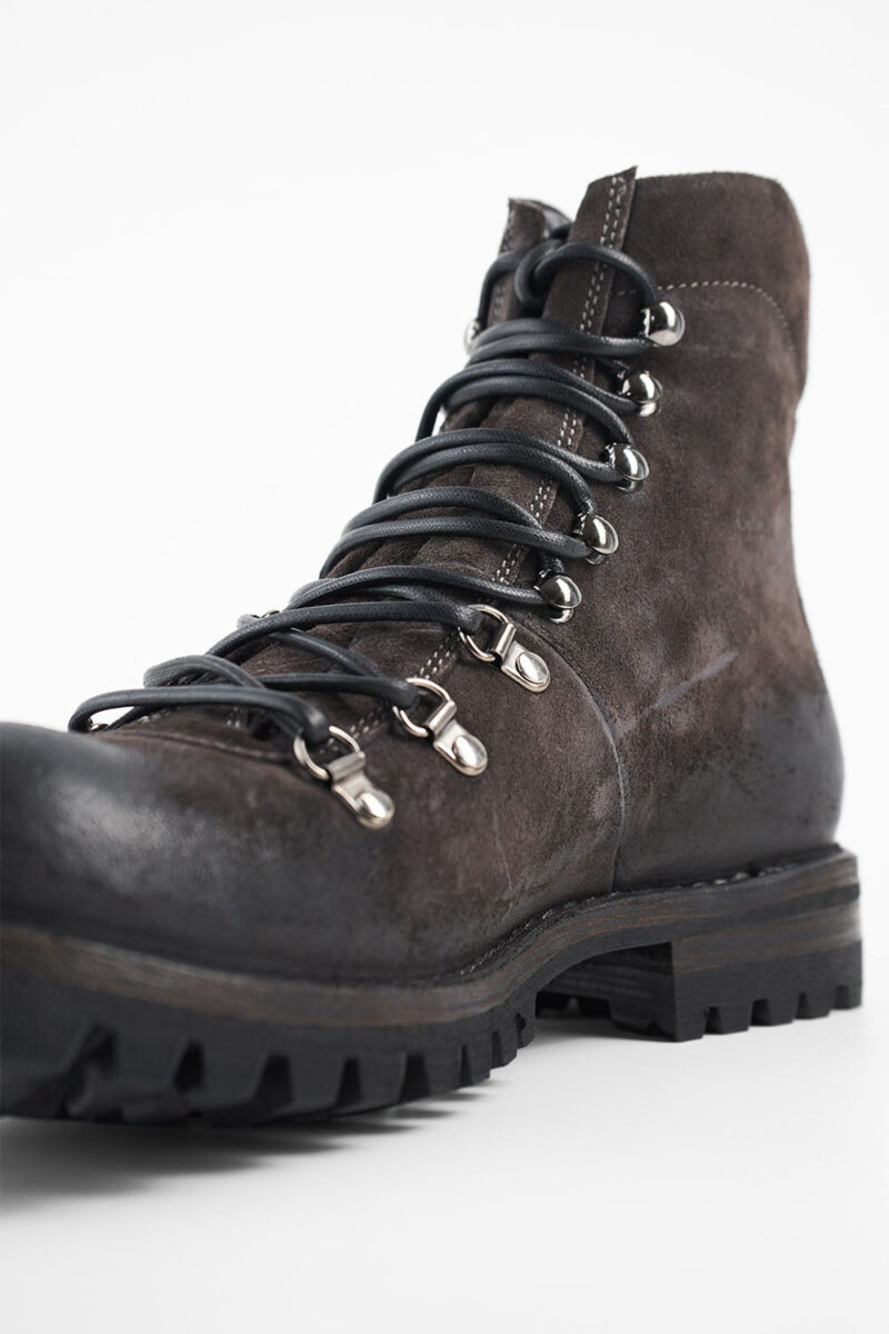 CAMDEN lava-grey suede combat boots. - Image 11