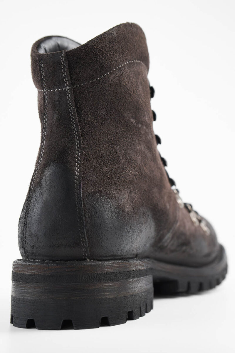 CAMDEN lava-grey suede combat boots. - Image 9