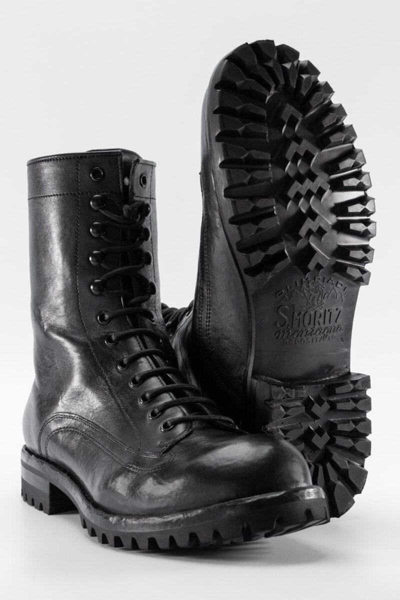 CAMDEN tar-black military boots. - Image 3