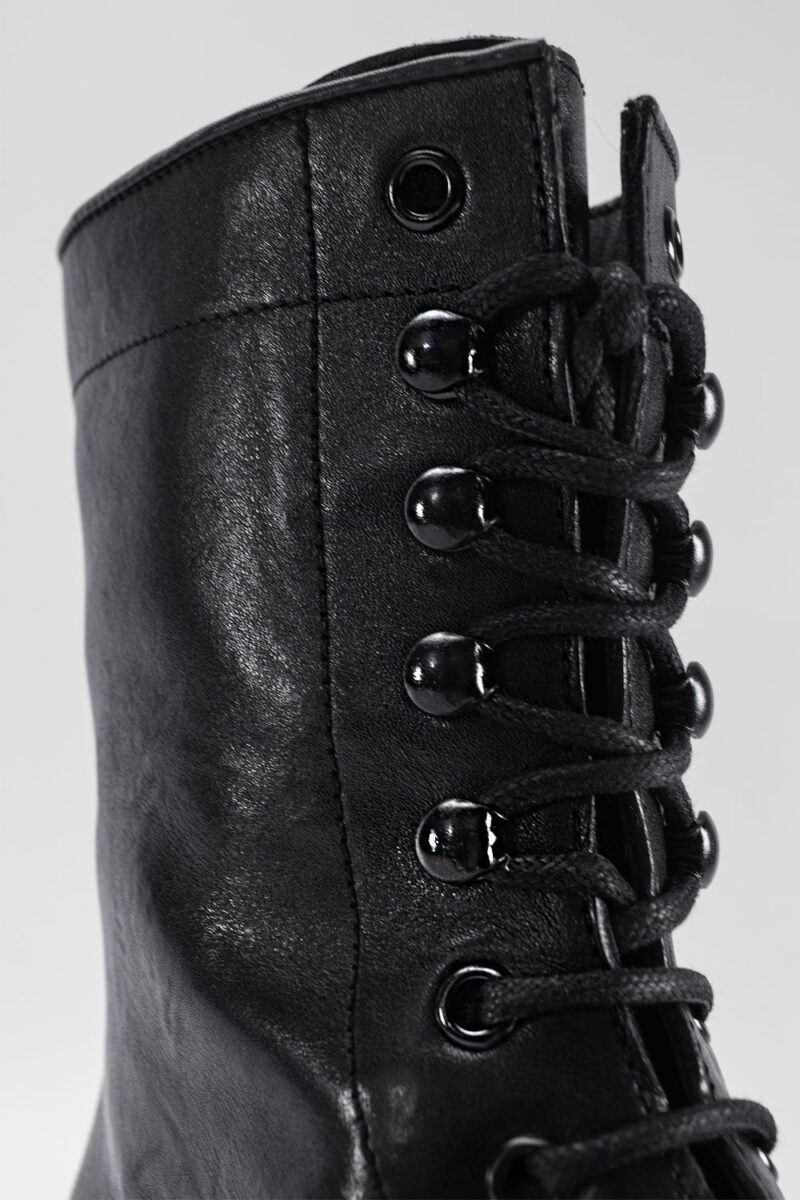 CAMDEN tar-black military boots. - Image 13