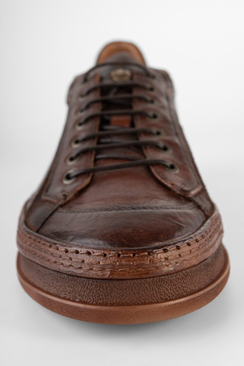 COLE cognac welted distressed sneakers. - Image 9