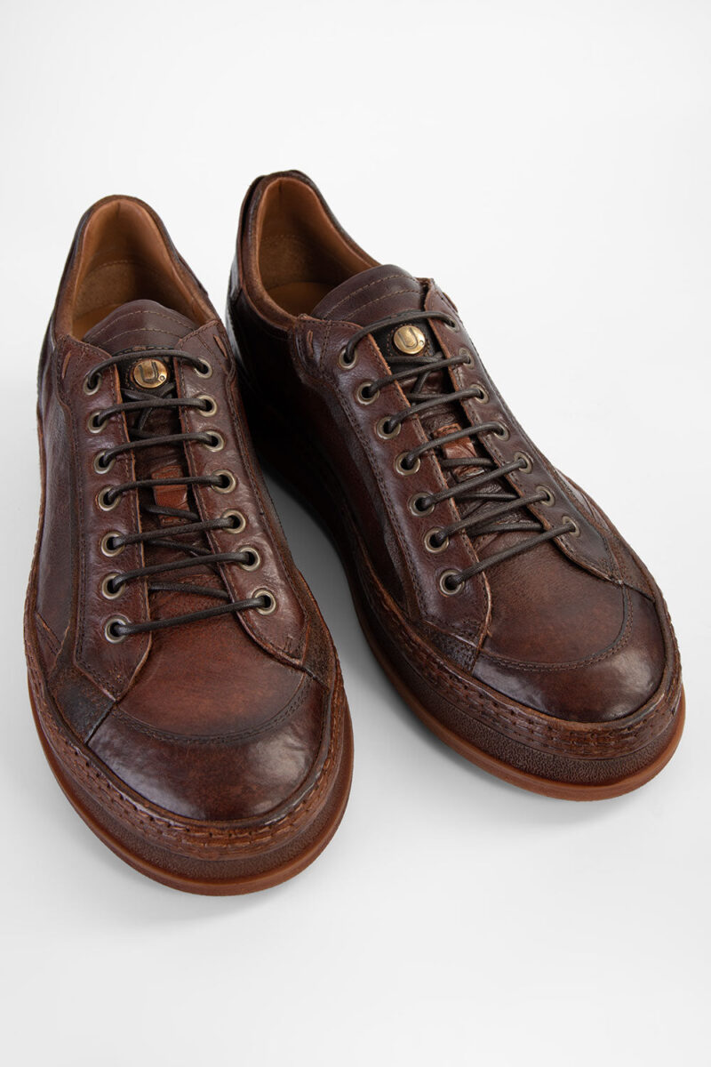 COLE cognac welted distressed sneakers. - Image 6