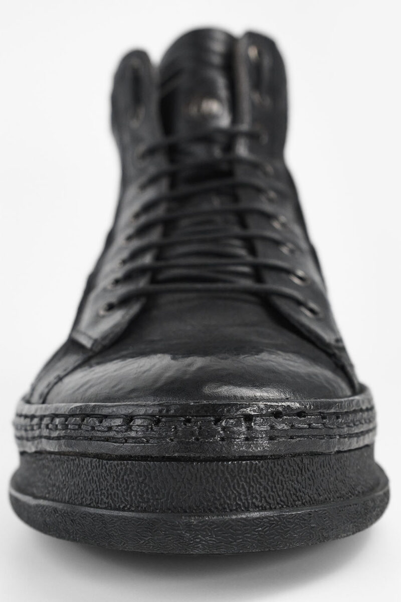 COLE rugged-black welted distressed high sneakers. - Image 9