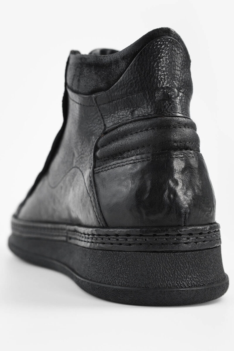 COLE rugged-black welted distressed high sneakers. - Image 13