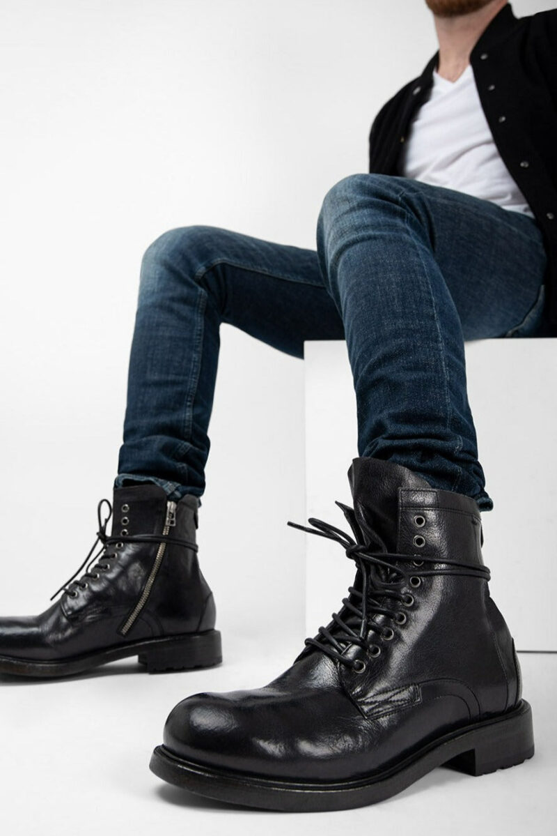 CURZON jet-black military boots. - Image 11