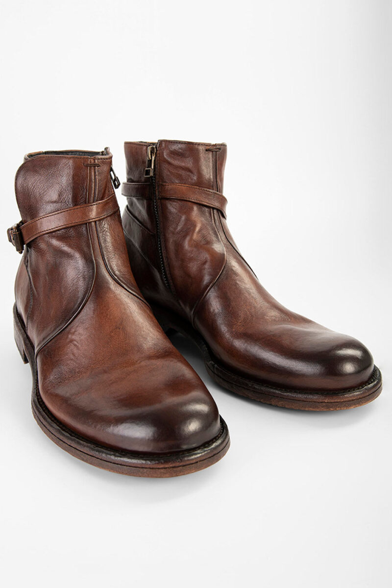 EYTON rich-brown laceless ankle boots. - Image 2