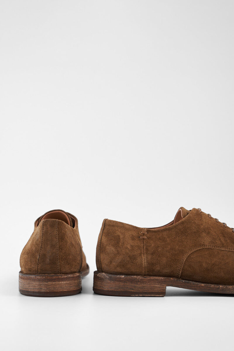 HAVEN barley-brown suede apron derby shoes. - Image 13