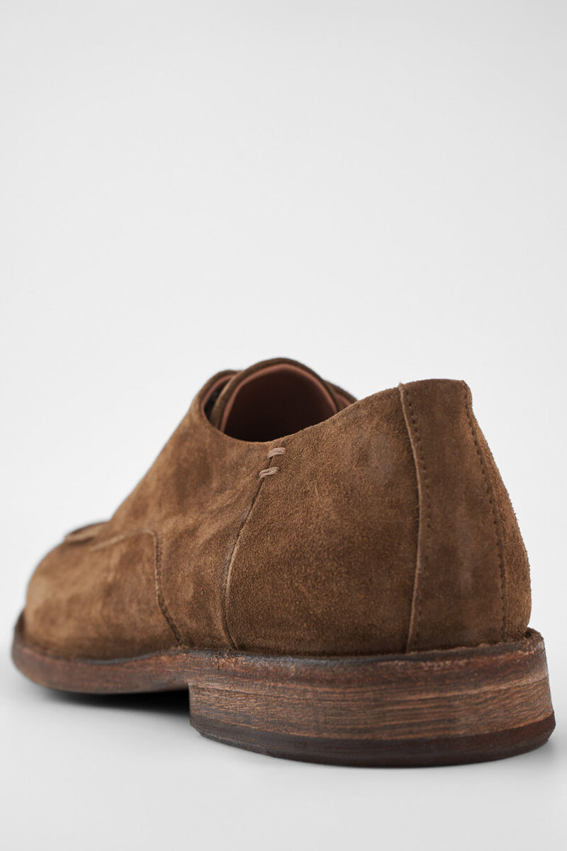 HAVEN barley-brown suede apron derby shoes. - Image 10