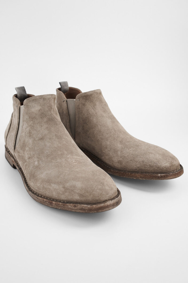 HAVEN linen-grey suede low chelsea boots. - Image 2