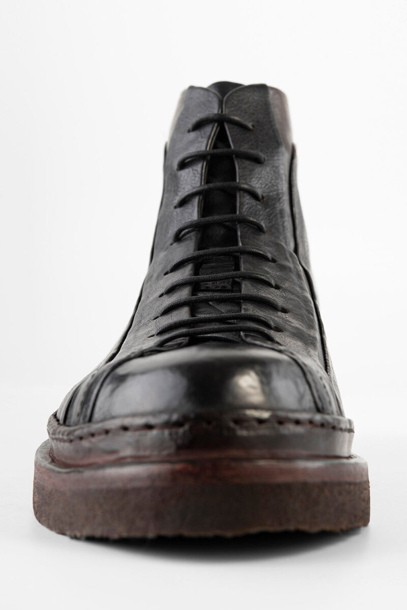 HOVE jet-black welted lace up boots. - Image 13