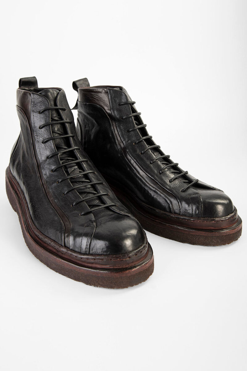 HOVE jet-black welted lace up boots. - Image 7