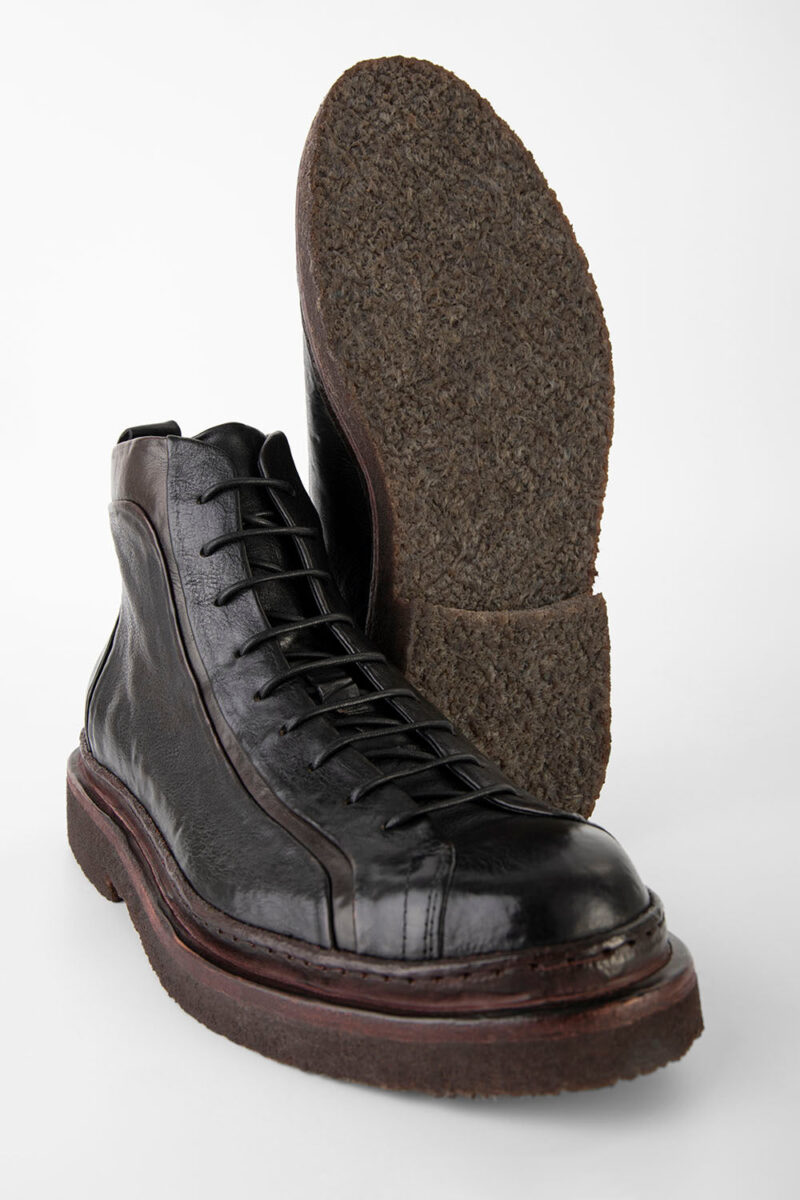 HOVE jet-black welted lace up boots. - Image 9