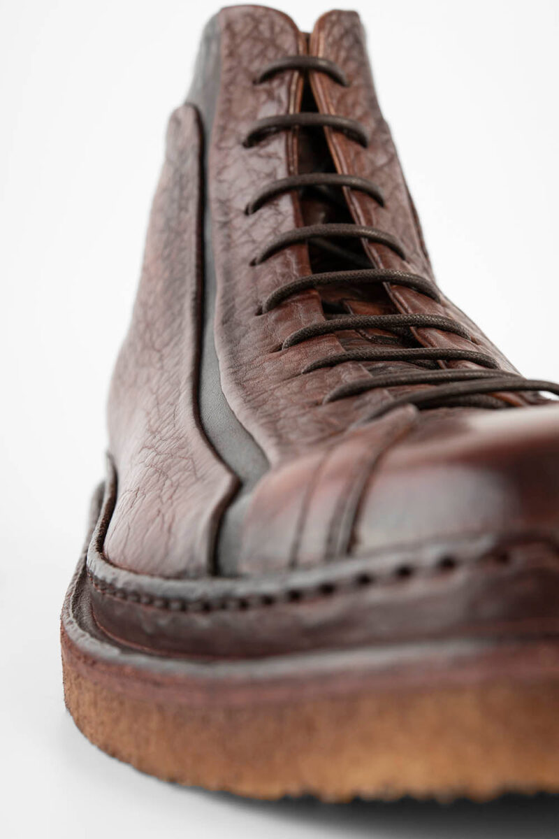 HOVE cognac grained welted lace up boots. - Image 5