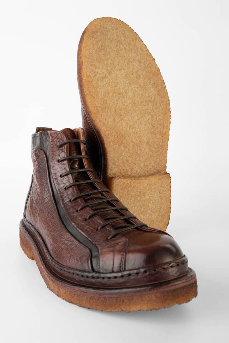 HOVE cognac grained welted lace up boots. - Image 6