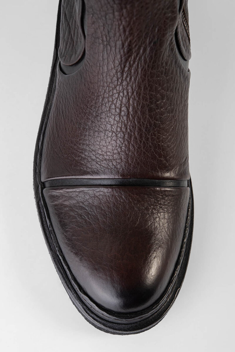 HOVE cigar-brown grained welted laceless ankle boots. - Image 7