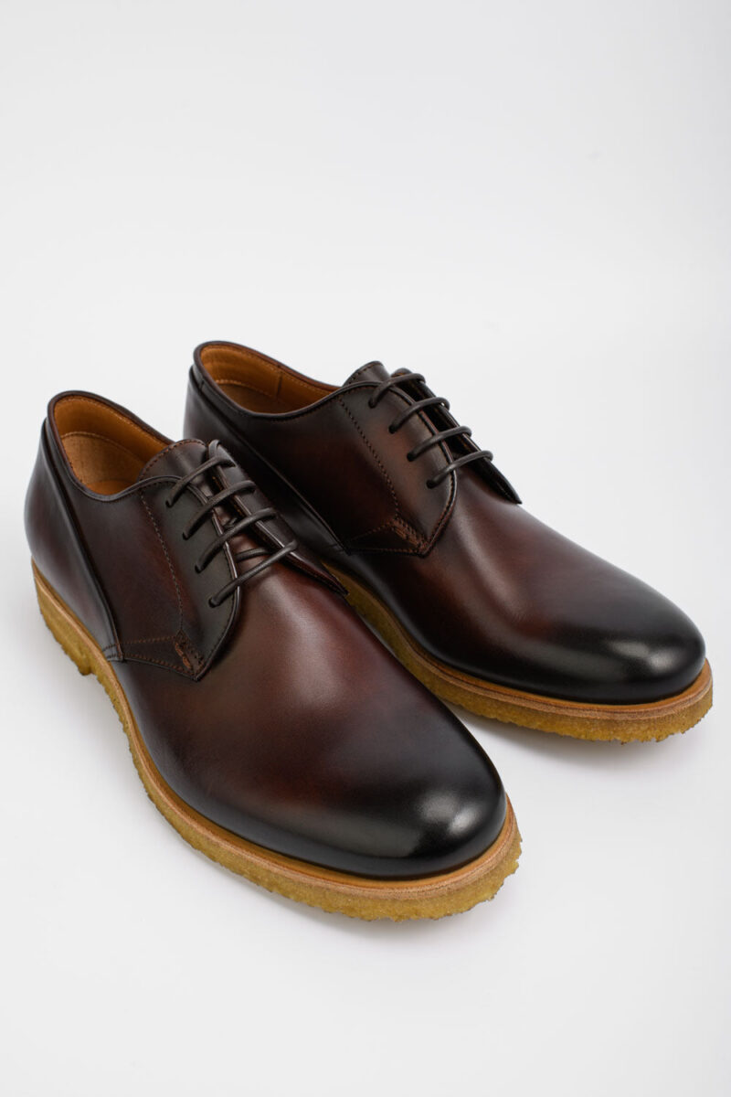 KINGSLEY chestnut patina derby shoes. - Image 3