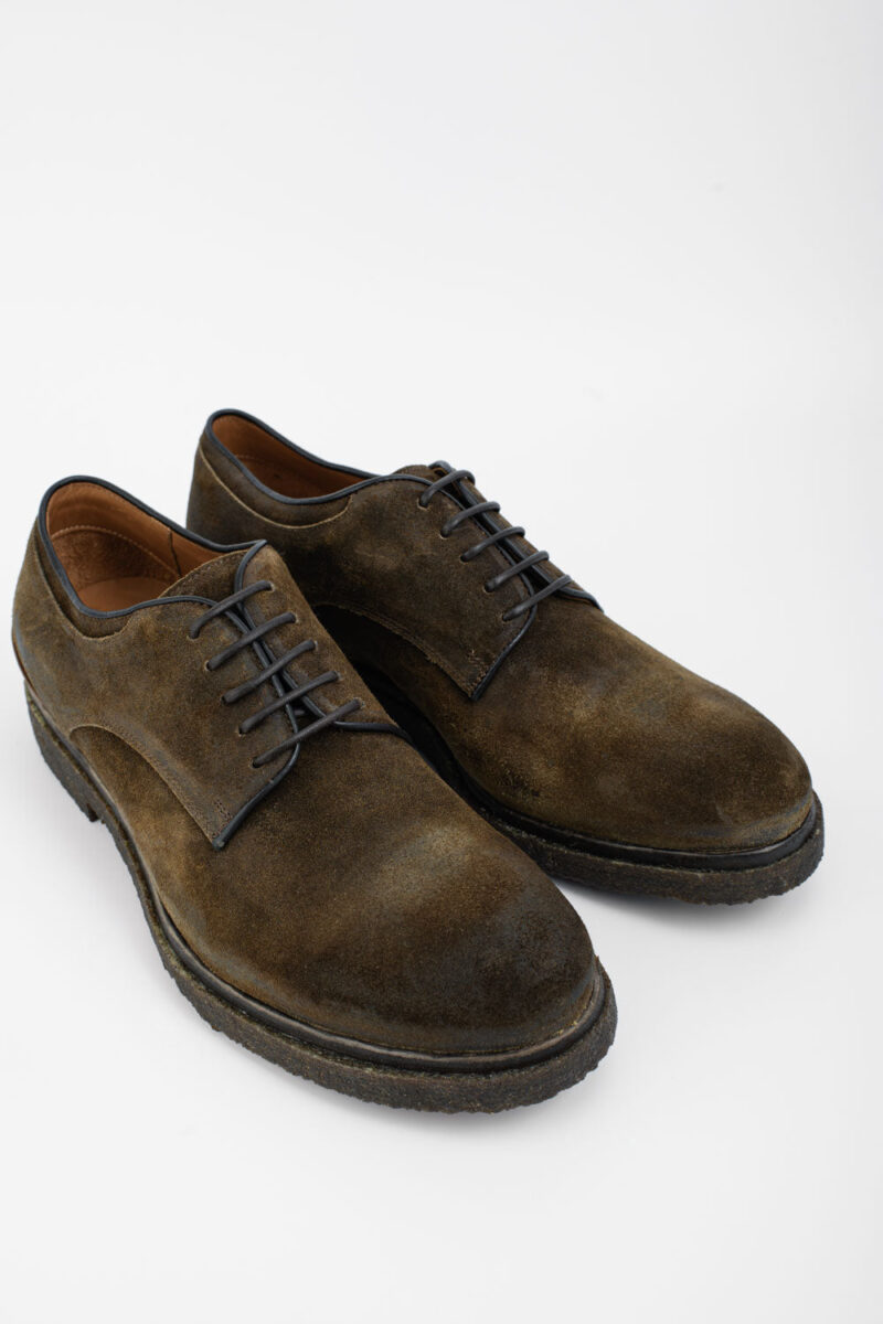 BROMPTON tundra-brown suede derby shoes. - Image 3