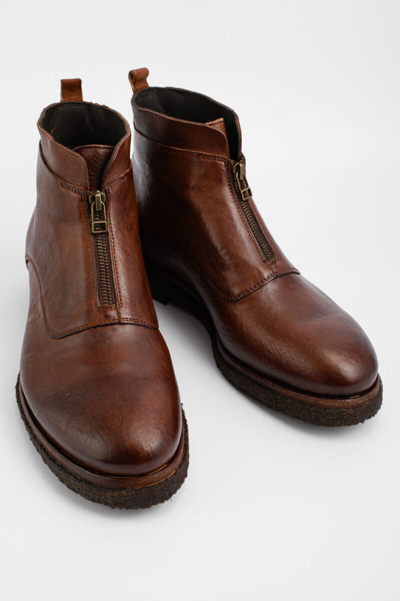 BROMPTON rusty-brown ankle boots. - Image 4