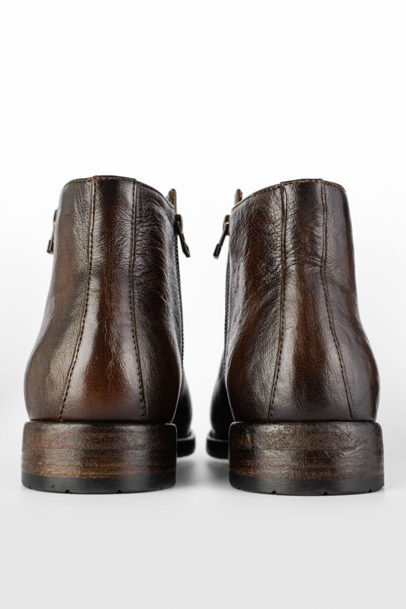 SLOANE ice-brown double-zip ankle boots. - Image 11