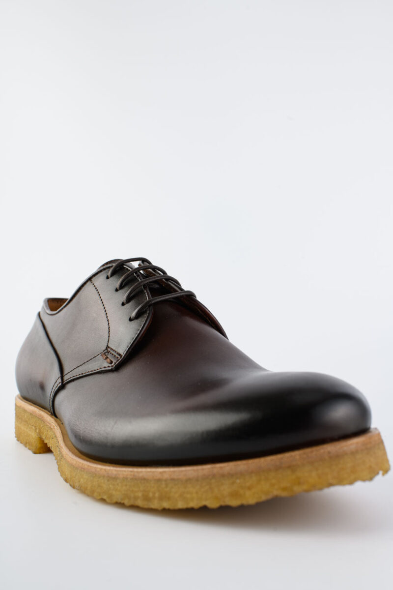 KINGSLEY chestnut patina derby shoes. - Image 6