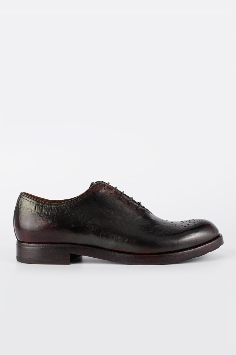 ASTON charcoal-ember oxford shoes.